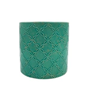Κασπώ Κύλινδρος Vintage Squares Τυρκουάζ  Φ14x13Υ
